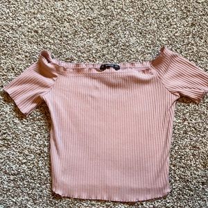 Cropped ribbed blouse
